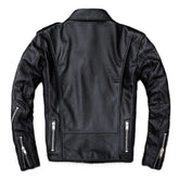Classic Black Brando Motorcycle Premium Cowhide Leather Jacket For Men